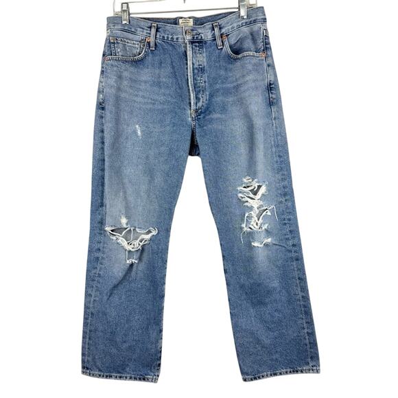 Citizens of Humanity Emery Crop Distressed Relaxed Straight In Heatwave Wash 28 - Picture 4 of 16